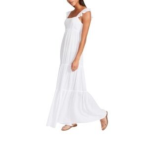 BB Dakota By Steve Madden Babydoll Maxi Dress Flutter Sleeve Tiered Women’s XS